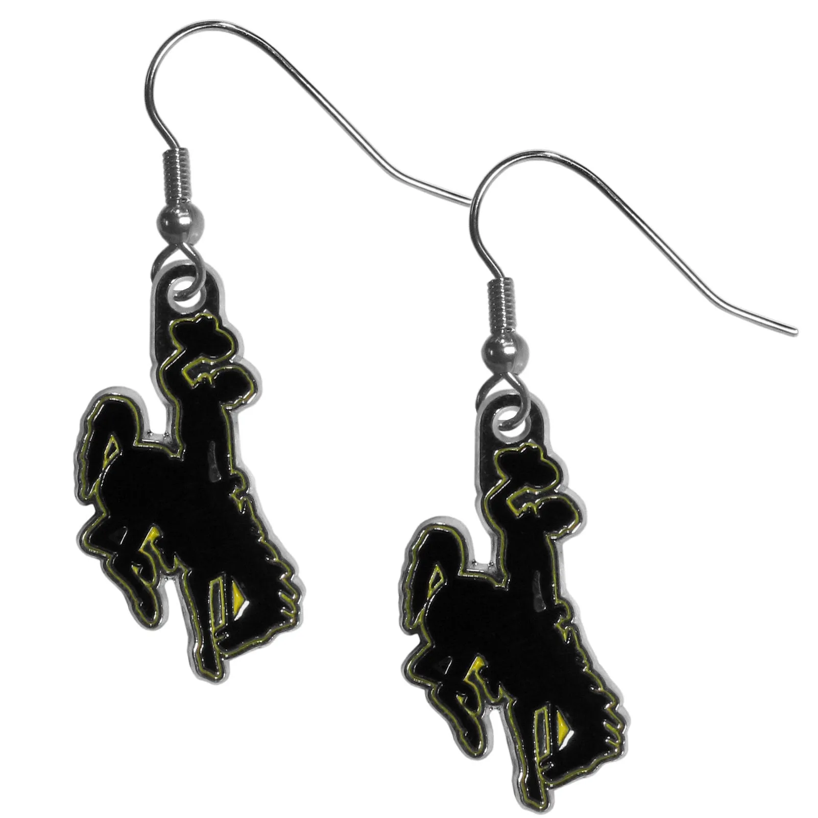 Wyoming Cowboy Chrome Dangle Earrings