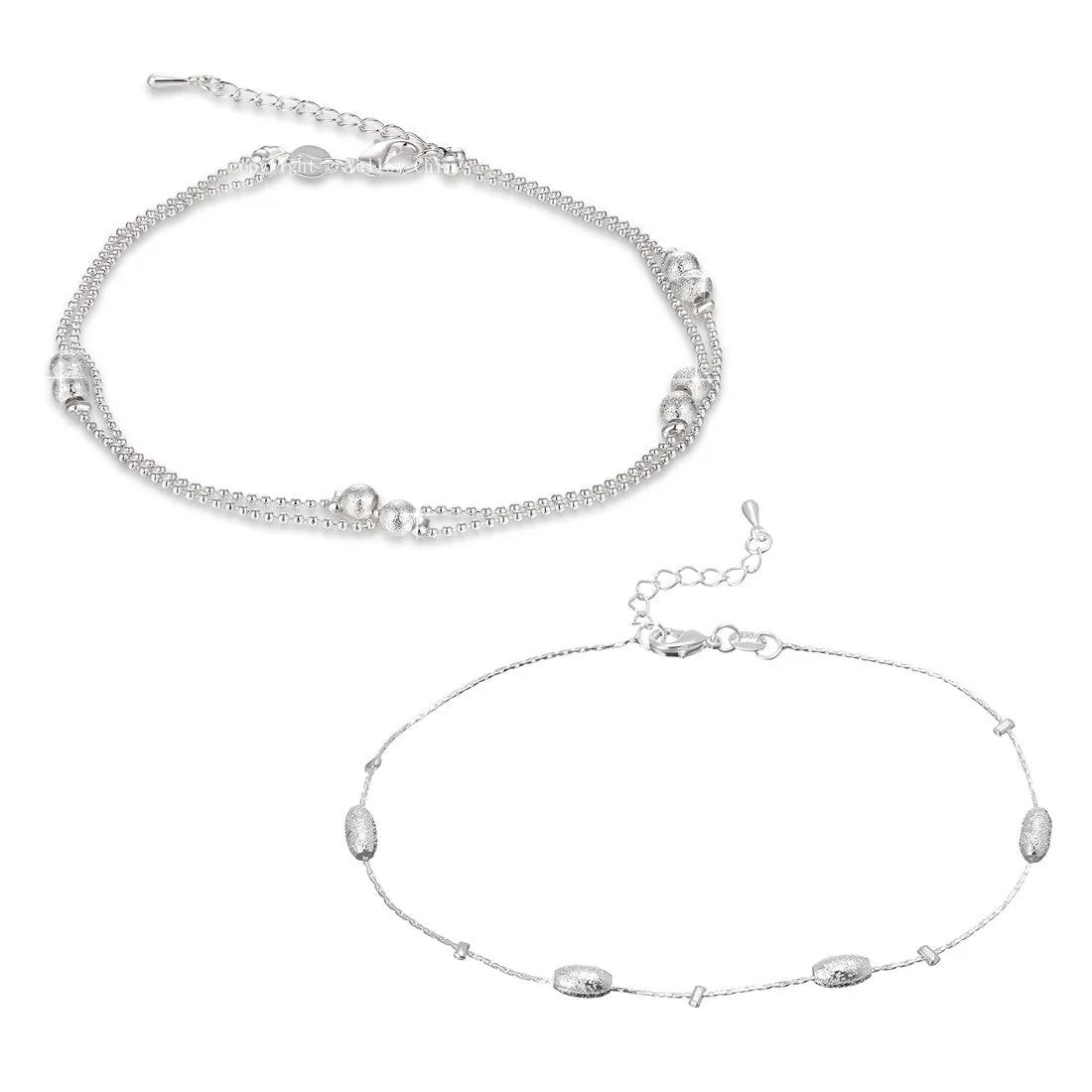 Yellow Chimes Moxie Collection Magical Love Beads Links Sterling Silver Anklet Combo for Girls and Women…