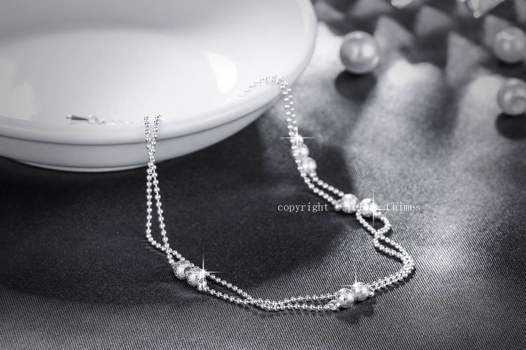 Yellow Chimes Moxie Collection Magical Love Beads Links Sterling Silver Anklet Combo for Girls and Women…