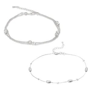 Yellow Chimes Moxie Collection Magical Love Beads Links Sterling Silver Anklet Combo for Girls and Women…
